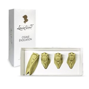 Boîte de 4 Repose-Couteaux Cigale Evocation - Vert Anis - Faïences Louis Sicard