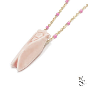 Bijou Cigale Évocation - Rose Poudré - Ras de Cou ou Sautoir - Faïences Louis Sicard