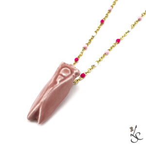 Sautoir Rose - Bijou Cigale Évocation - Faïences Louis Sicard