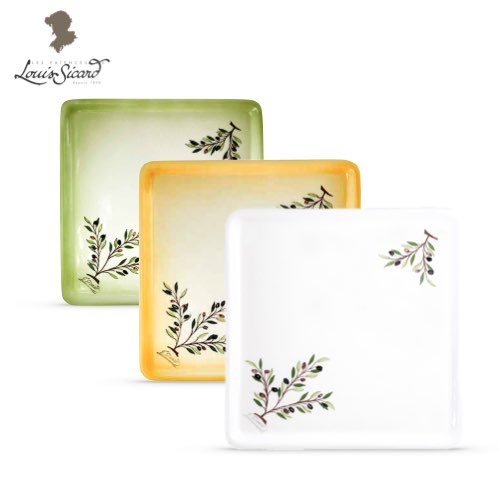 Plateau Carré Décor Olivier- Faïences Louis Sicard