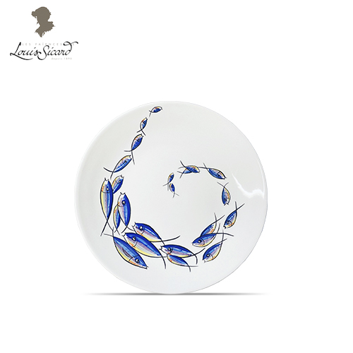 Assiette Plate Ronde Lisse - Collection Art de la Table Banc de Sardines - Faïences Louis Sicard
