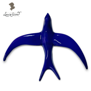 La Martinelle - Bleu Cobalt - Décoration Murale Mi Martinel-Mi Hirondelle - Faïences Louis Sicard