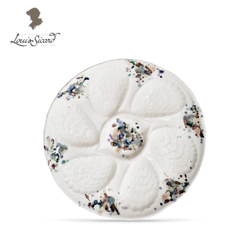 Assiette à Huitres - Collection Impressions Marines - Faïences Louis Sicard