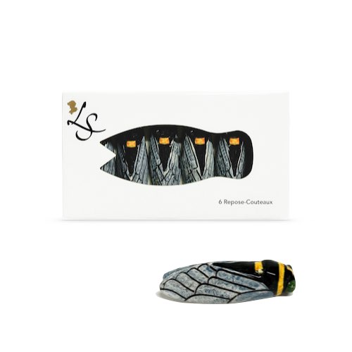 Boîte de 6 Repose-Couteaux Cigale Sicard - Faïences Louis Sicard