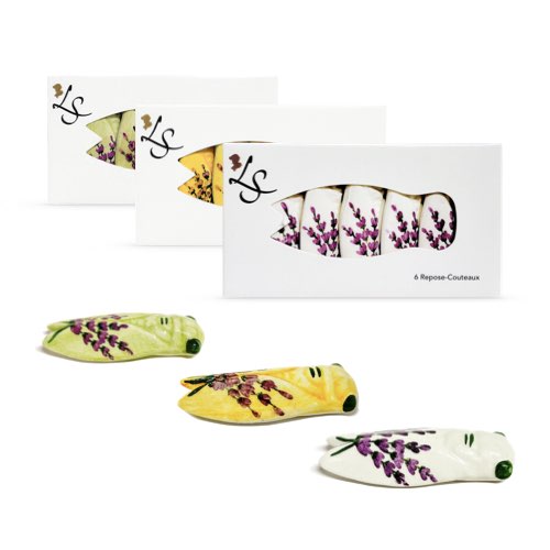 Les Repose-Couteaux Décor Lavande - Faïences Louis Sicard