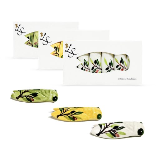 Les Repose-Couteaux Décor Olivier - Faïences Louis Sicard