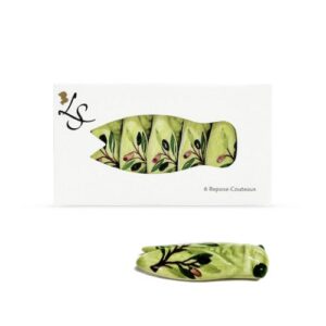 Boîte de 6 Repose-Couteaux Olivier Vert - Louis Sicard