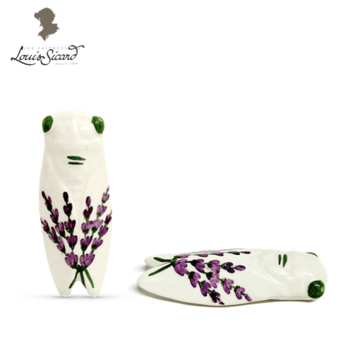 Cigale Magnet Décor Lavande Fond Blanc