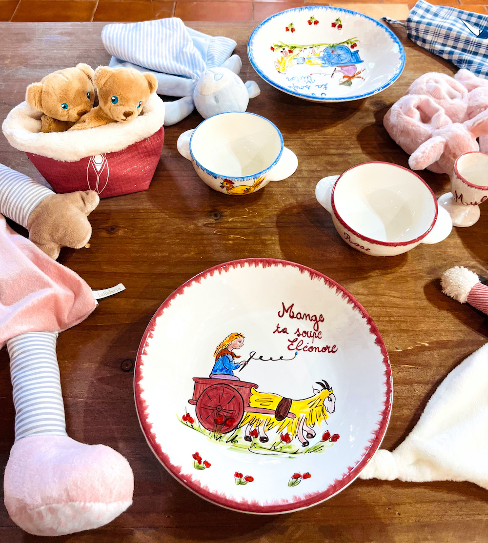 Assiette à Bouillie personnalisée. La Boutique des Faïences Louis Sicard