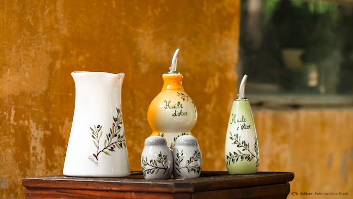 Vaisselle en faïence Décor Olivier - Faïences Louis Sicard à Aubagne en Provence