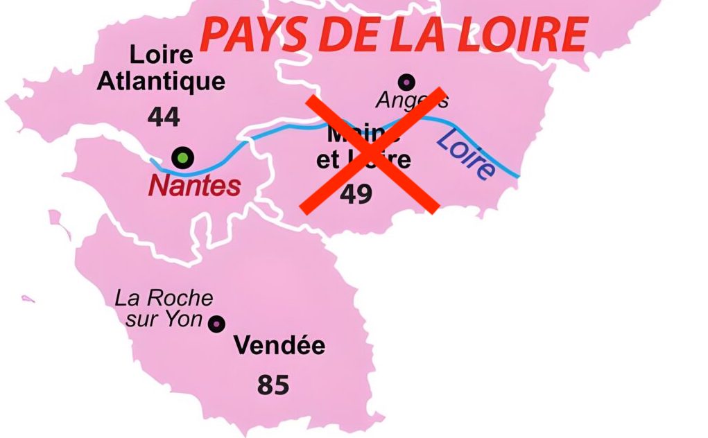 Carte des 2 départements / Pays de La Loire - Revendeurs Faïences Louis Sicard
