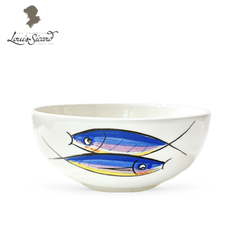 Bol à céréales en faïence décor Les Sardines - Louis Sicard
