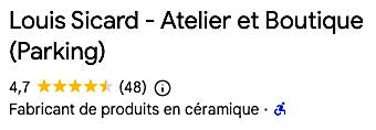 Note Louis Sicard sur Google : 4,7 - 42 Avis